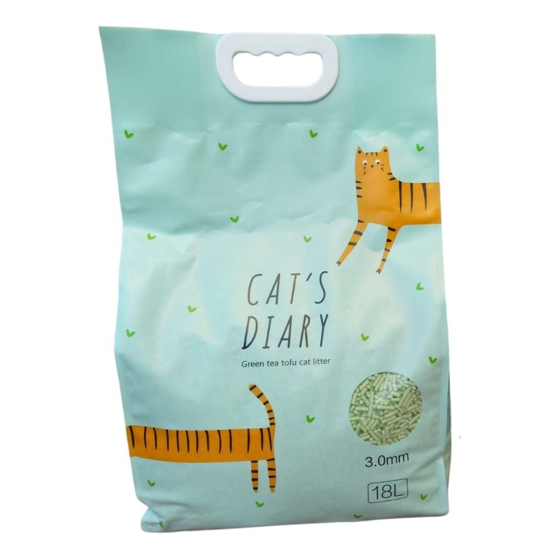 貓日記 綠茶 3.0MM 豆腐貓砂 18L