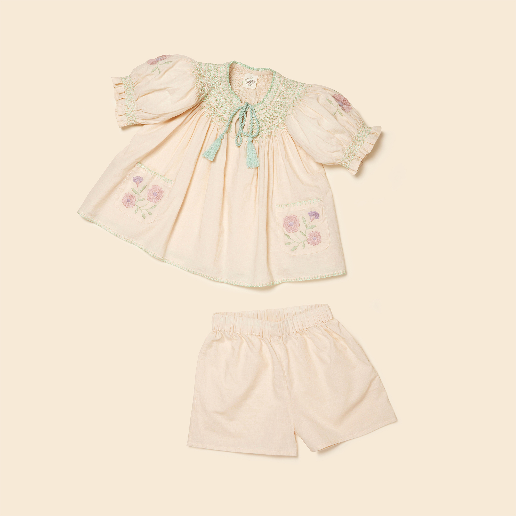Apolina Verna Short Set Milk 5-7y