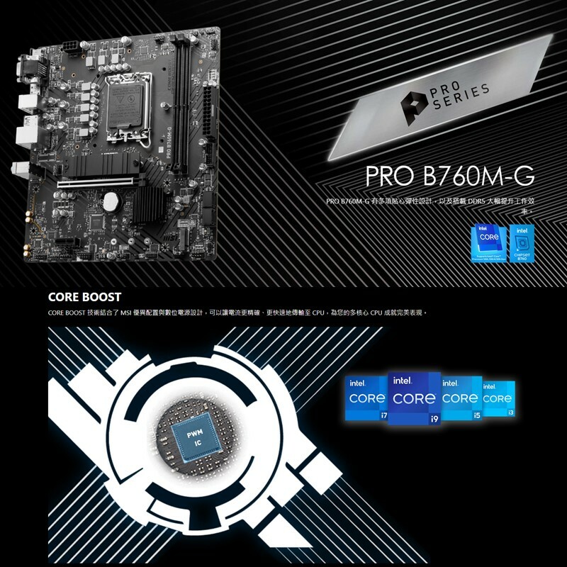 米特3C數位–MSI 微星 PRO B760M-G 主機板
