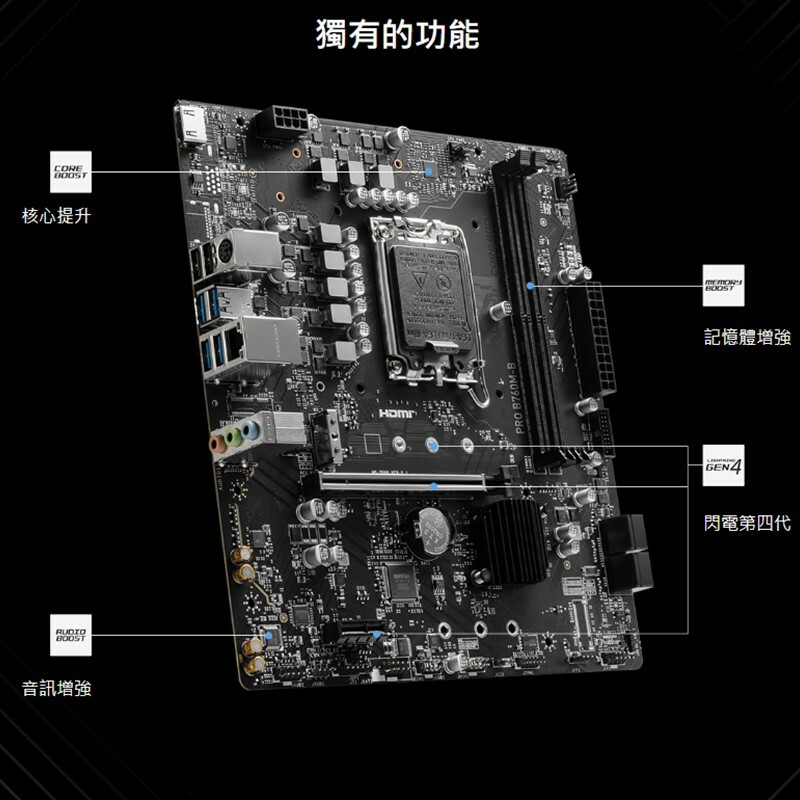 米特3C數位–MSI 微星 PRO B760M-B 主機板