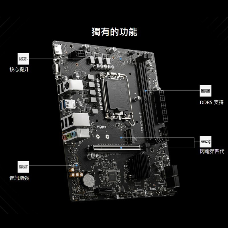 米特3C數位–MSI 微星 PRO B760M-E 主機板
