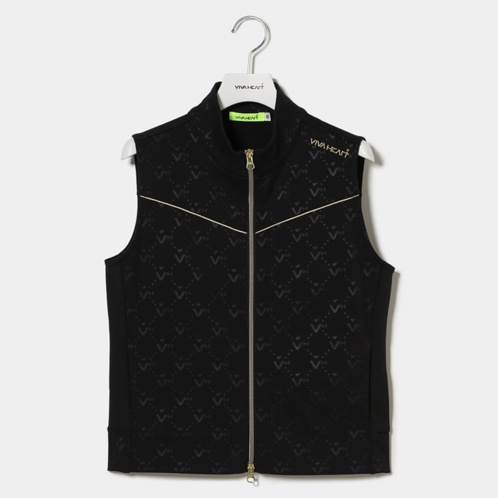 女士-拉鍊緹花背心