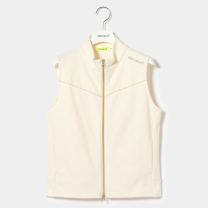 女士-拉鍊緹花背心