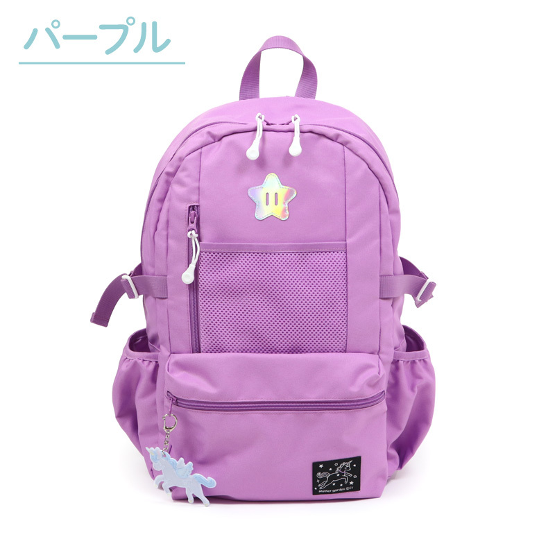 日本Usamomo萌兔桃桃-後背包 星星獨角獸 紫