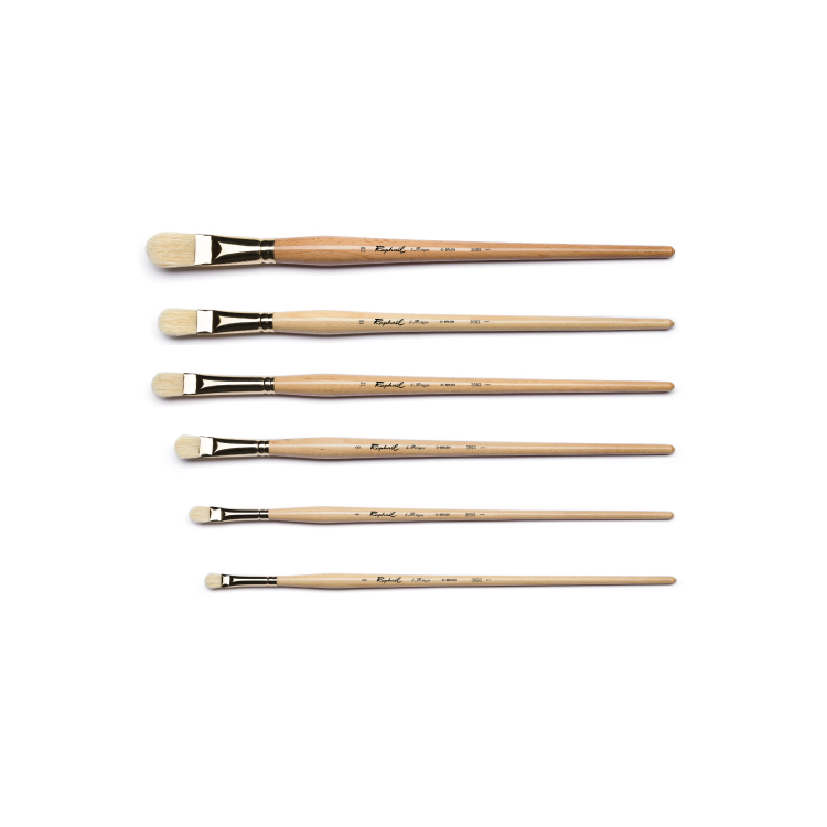 法國 Raphael 拉斐爾 3593 D'Artigny 銅管白豬鬃D型筆 0-20號