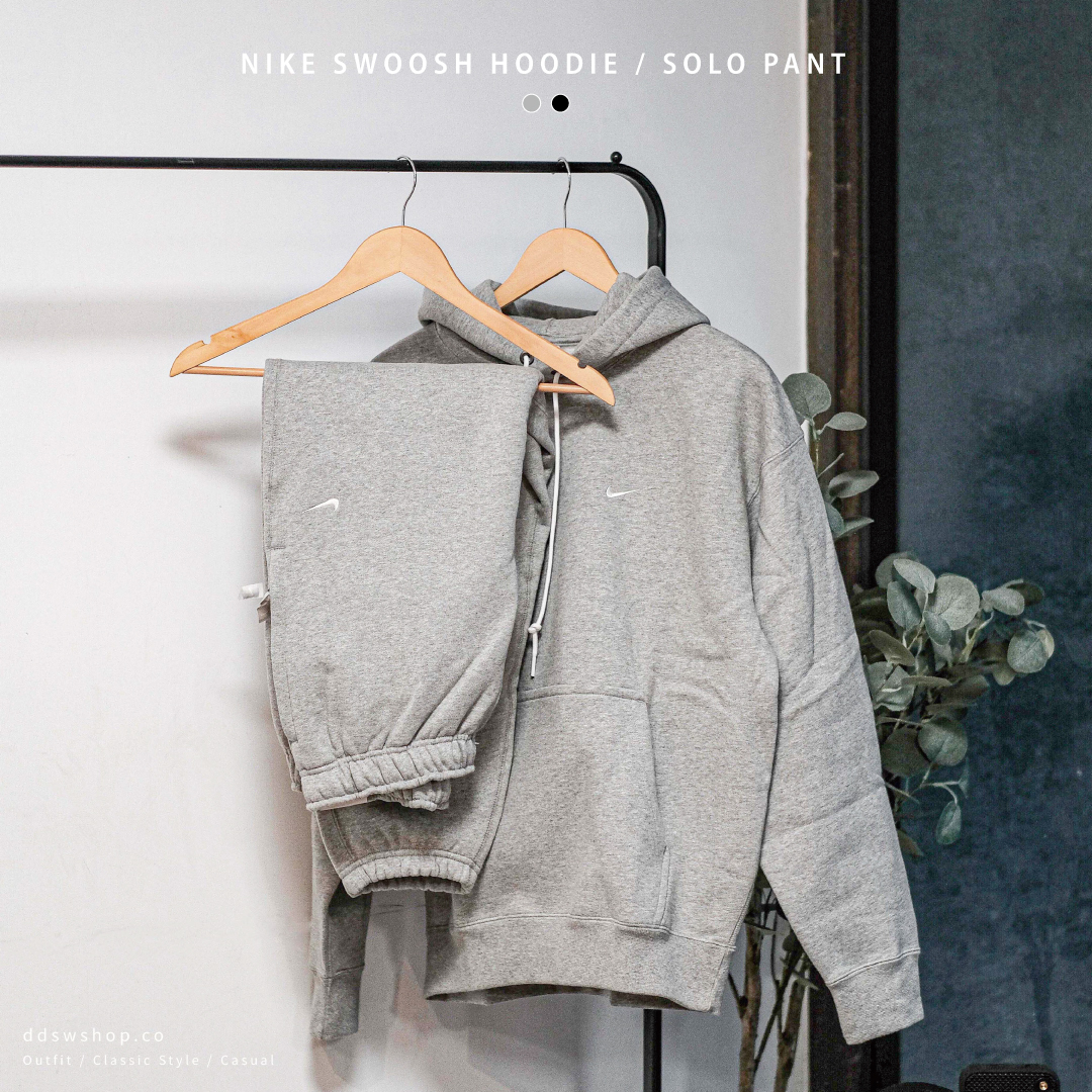 Nike Swoosh Logo Fleece 帽踢 棉褲 刺繡 Logo 黑色 灰色