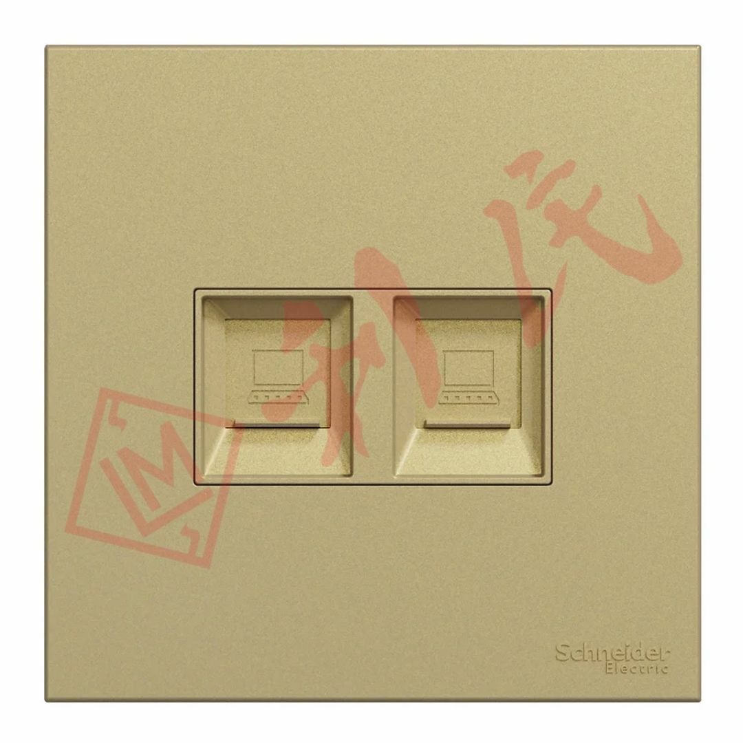 施耐德 AvatarOn C 兩位RJ45 6類數據插座, Keystone面板 備防塵活門