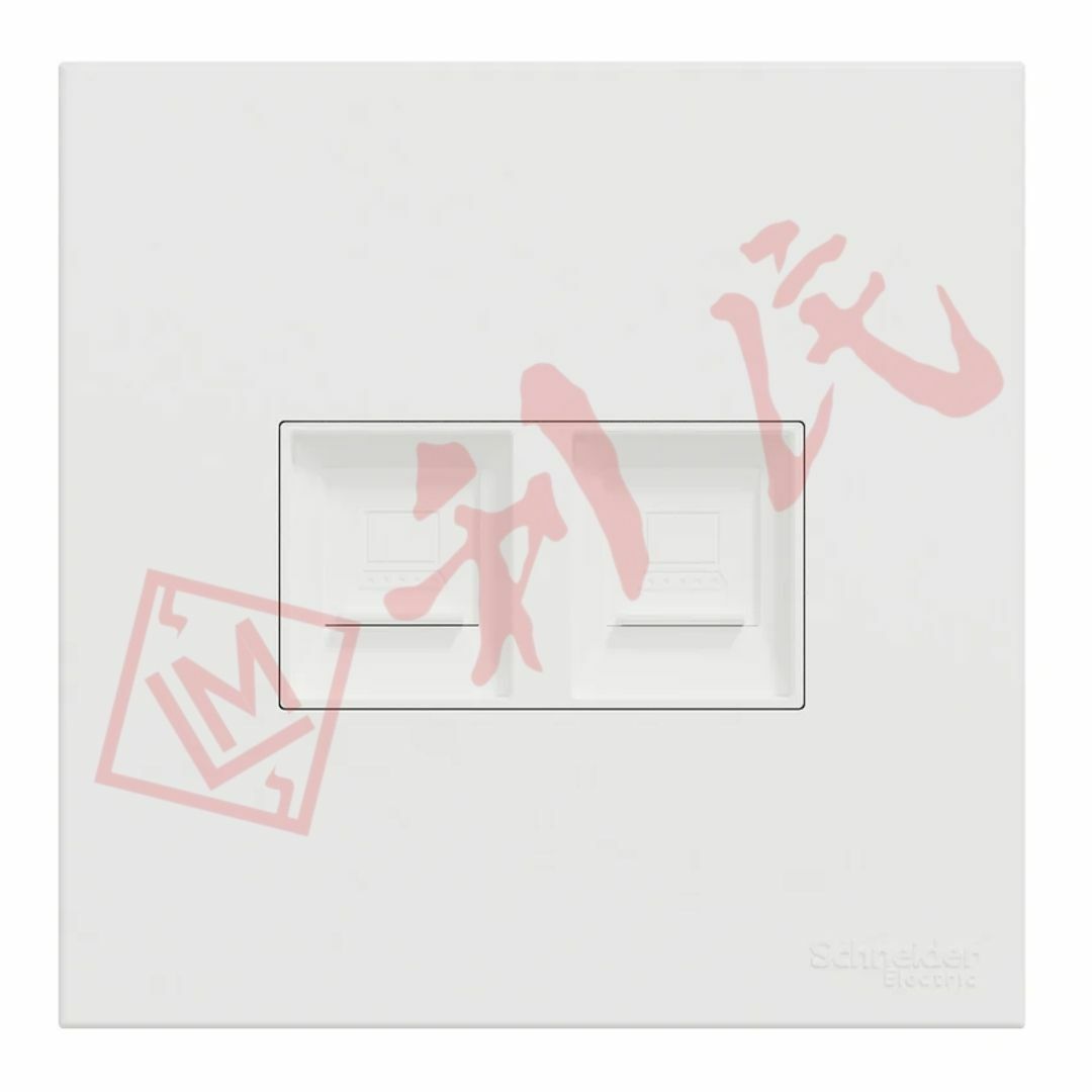 施耐德 AvatarOn C 兩位RJ11電話及RJ45 5e類數據插座, Keystone面板備防塵活門