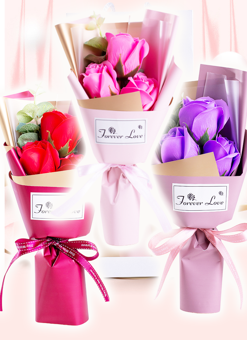 3朵玫瑰香皂花束 A2840