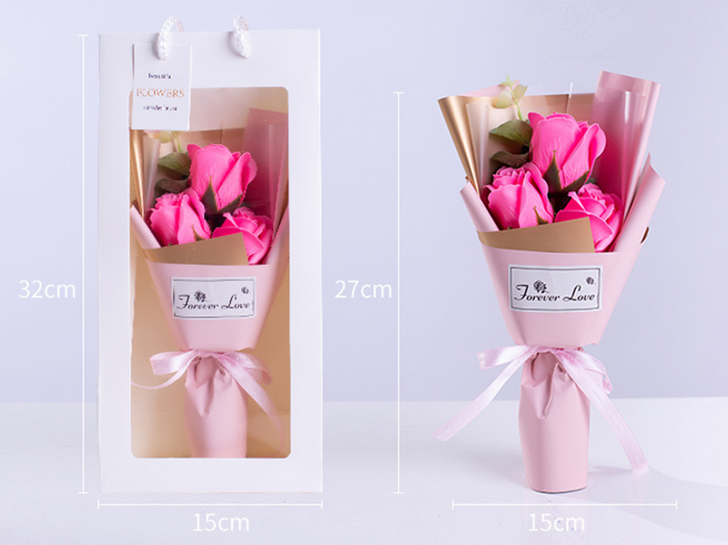3朵玫瑰香皂花束 A2840