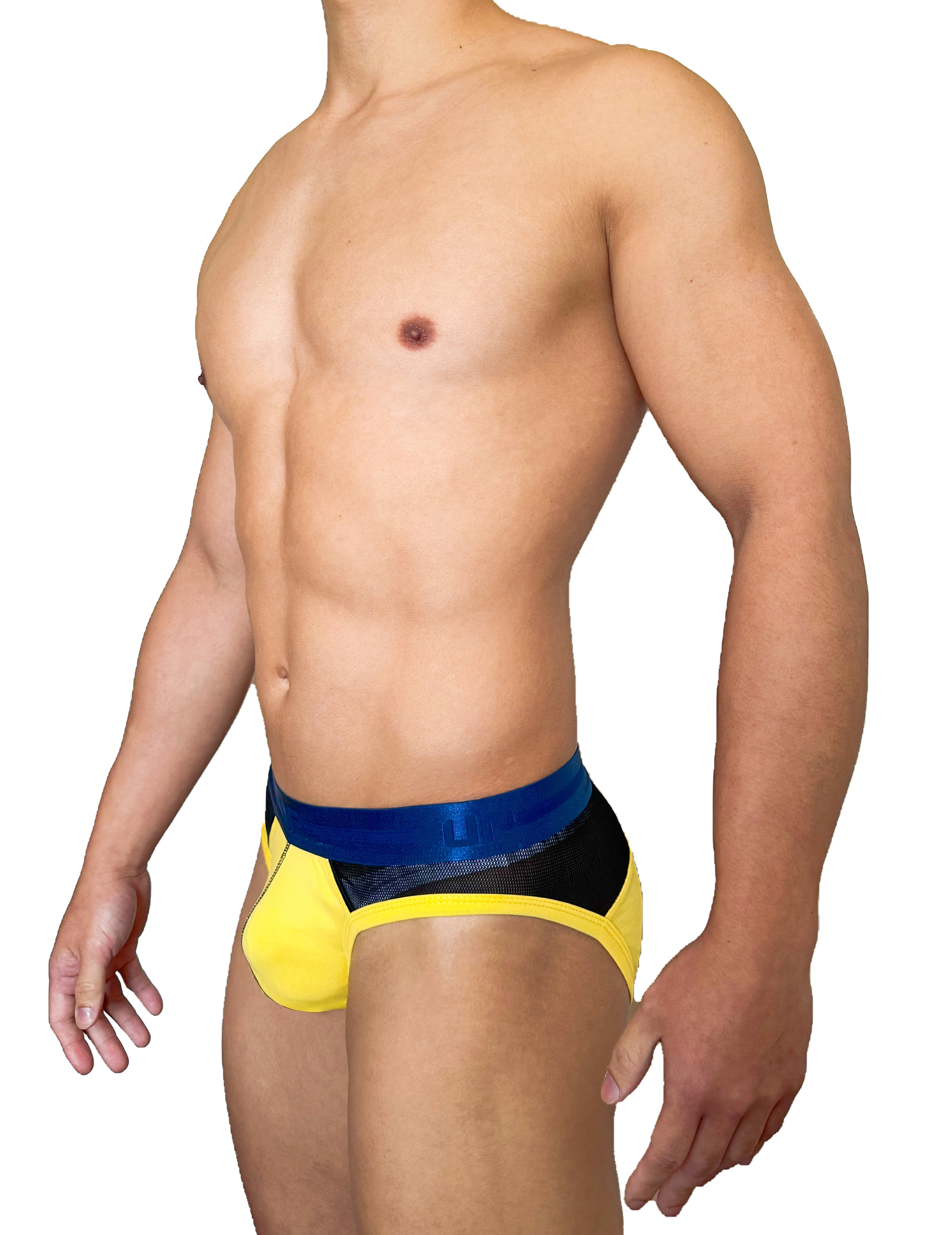 Colour Mesh 半透三角內褲 鮮黃