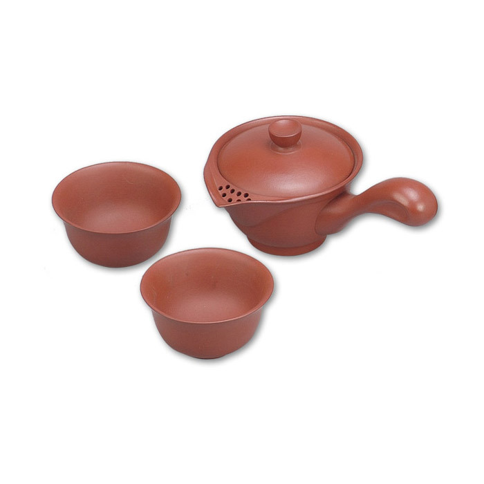 茶道紫砂陶茶具組推薦｜握把側壺禮盒 一壺二杯質感首選