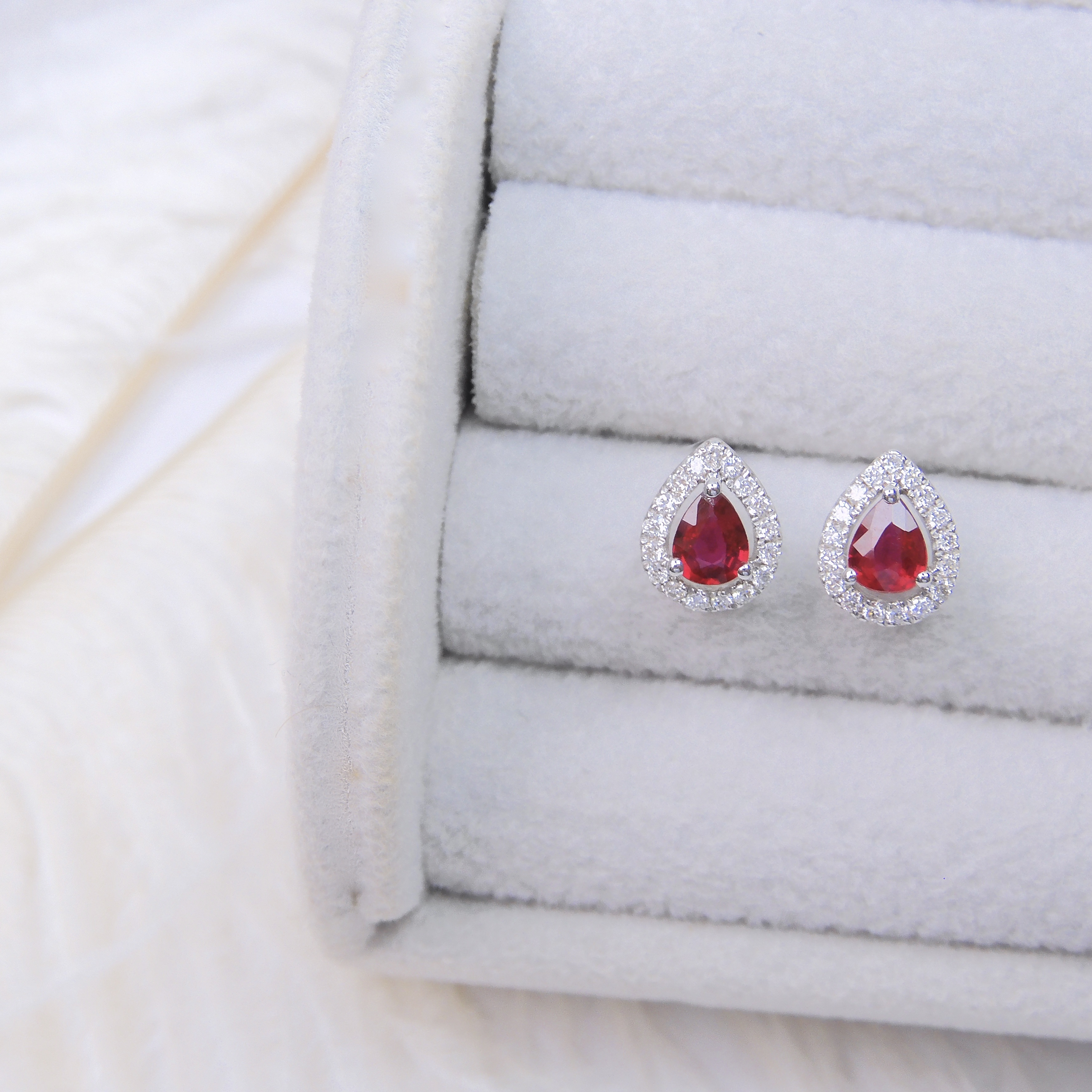 18K金 0.33ct 紅寶石耳釘