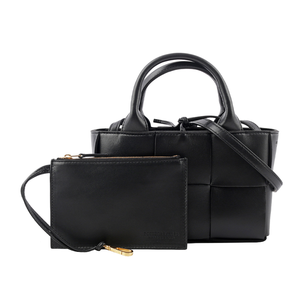 【BOTTEGA VENETA】Candy Arco 大格小羊皮編織迷你二用包