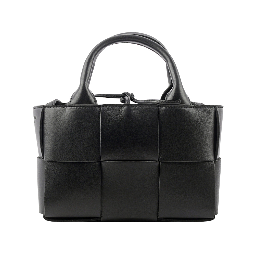 【BOTTEGA VENETA】Candy Arco 大格小羊皮編織迷你二用包(黑色) 729029 VCQC2 8425