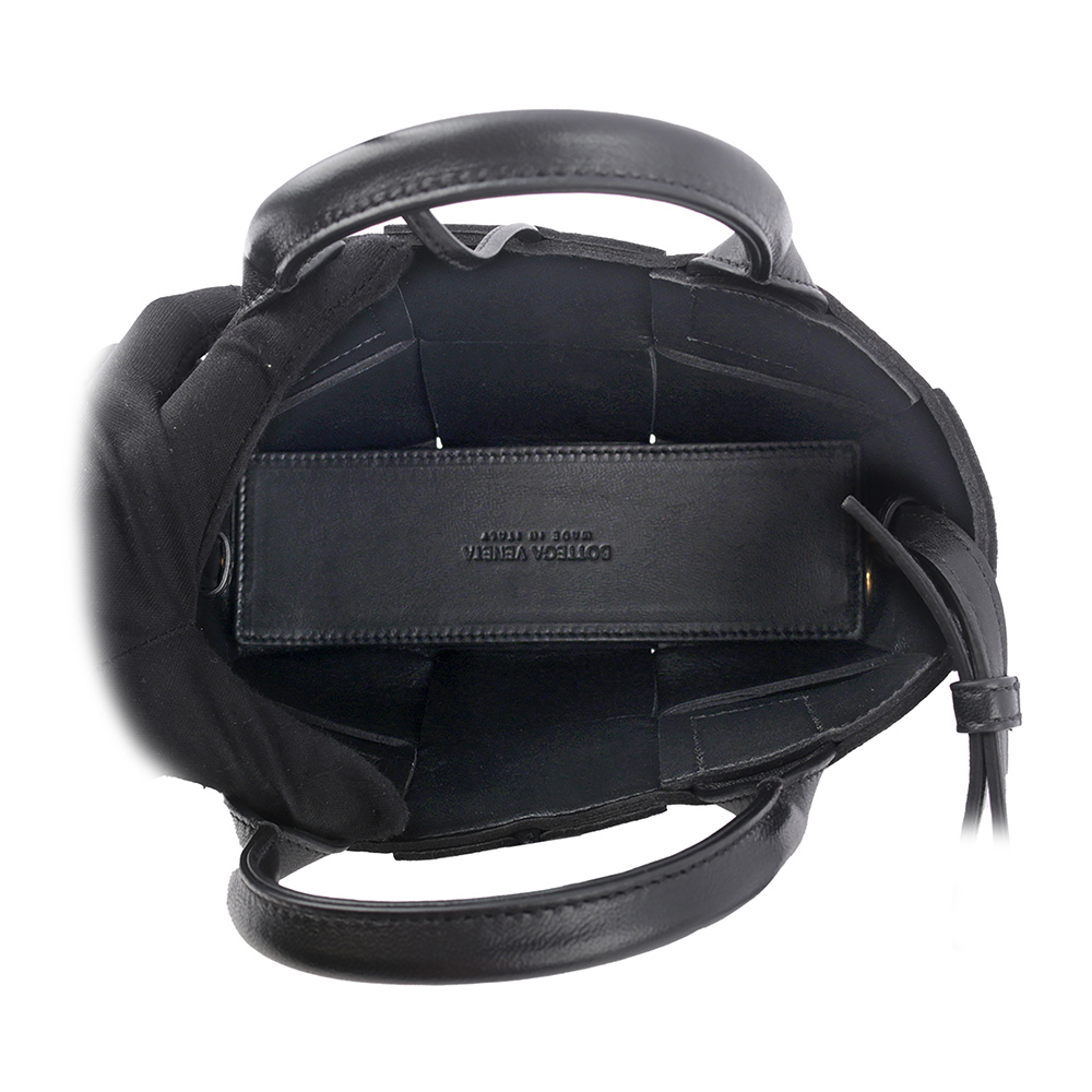 【BOTTEGA VENETA】Candy Arco 大格小羊皮編織迷你二用包(黑色) 729029 VCQC2 8425