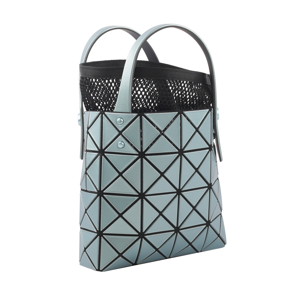 【ISSEY MIYAKE三宅一生】BAO BAO LUCENT BOXY 4X4 迷你金屬色手提包(淺藍色) AG651 71