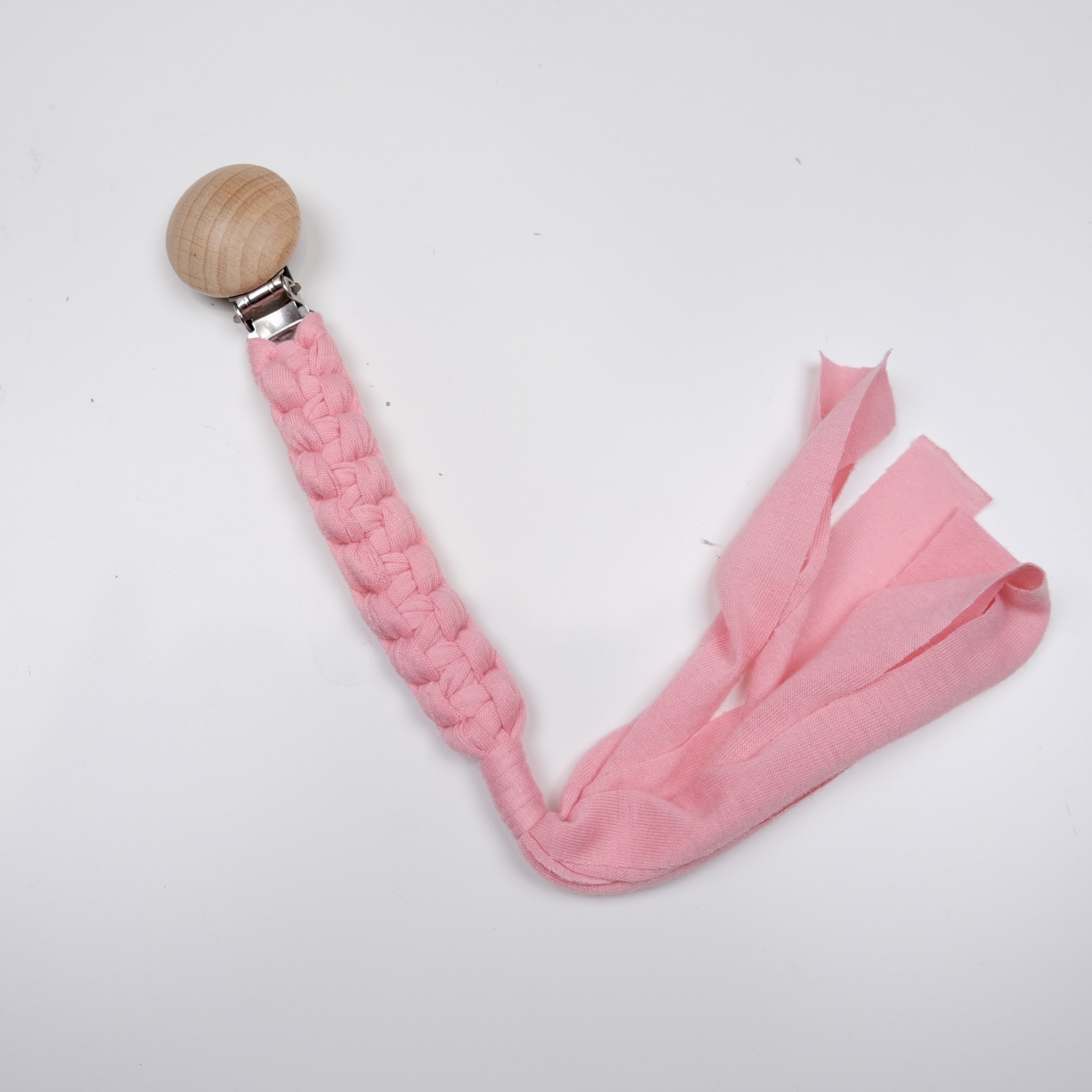 手作編織奶嘴鏈-桃色