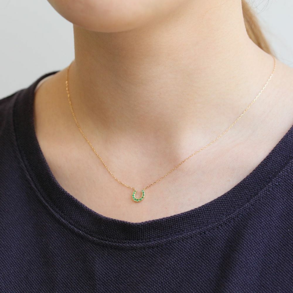 【me.luxe】K10祖母綠馬蹄項鍊