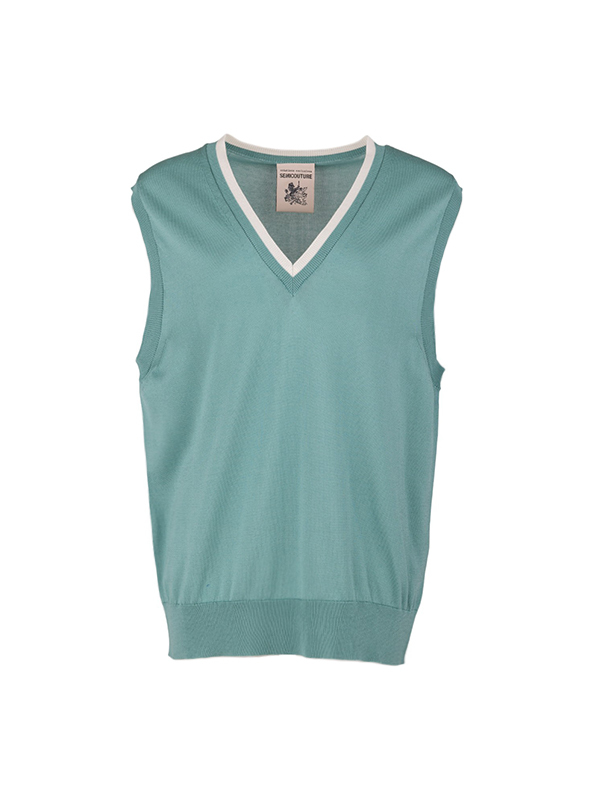 Semicouture V領針織背心(蘋果綠)