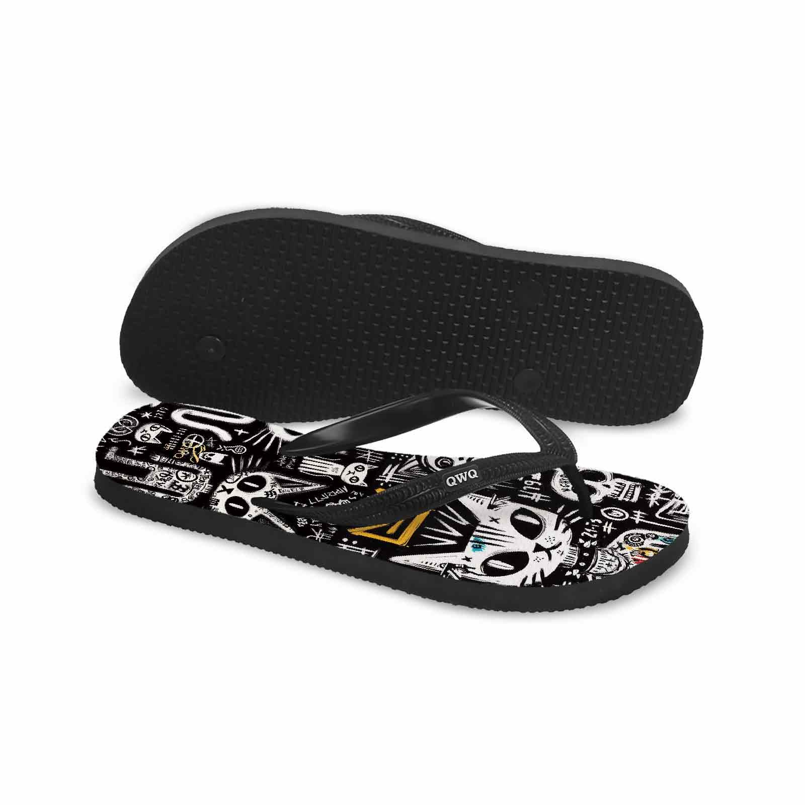 塗鴉卯咪 曜石黑 Graffi塗鴉系列 插圖男款夾腳拖鞋 LE原創