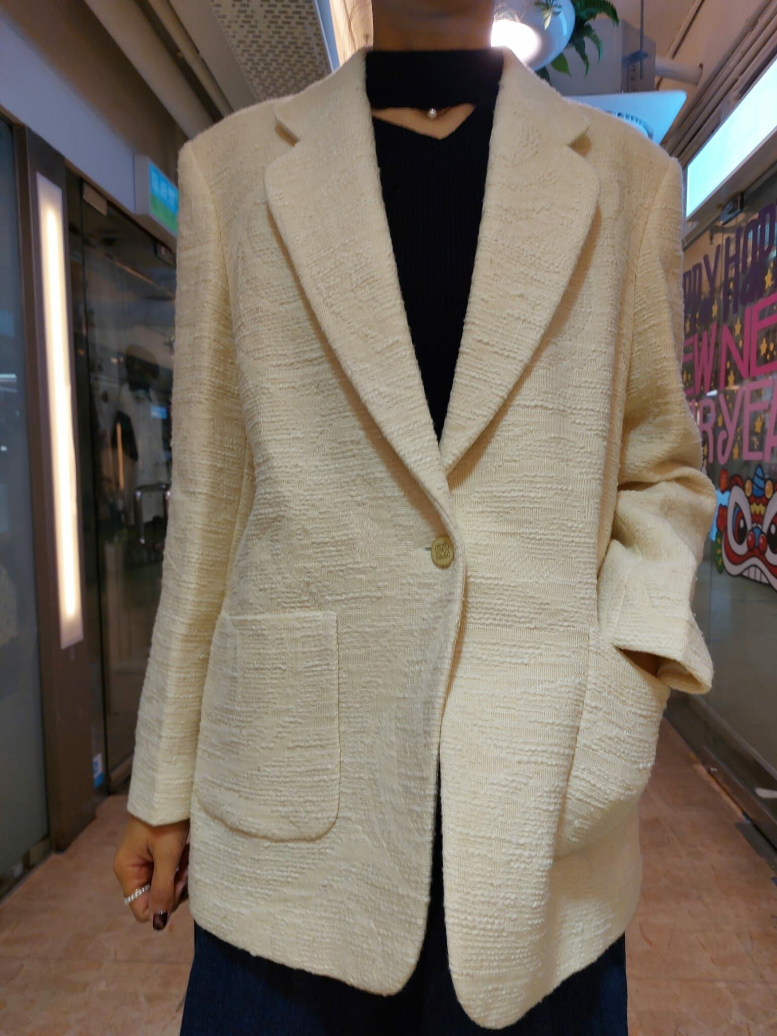 SANDRO 米白色西裝褸