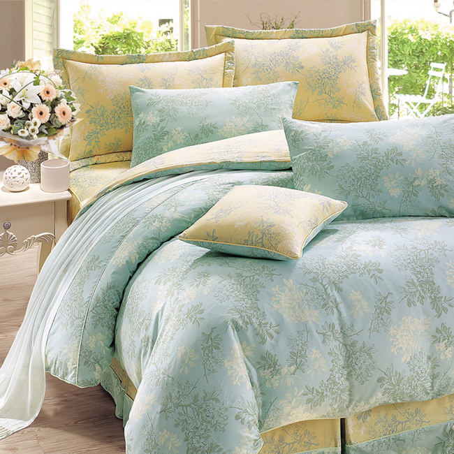 200織精梳棉七件式床罩組  | 2079 昆蒂娜 藍  | 鴻宇