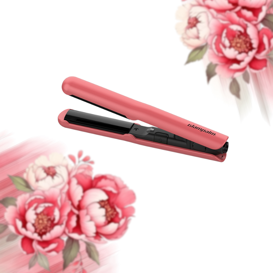 Glampalm GP103 Double-C 迷你造型夾 [弧形板面] [晨曦梅紅色] - 1年保養