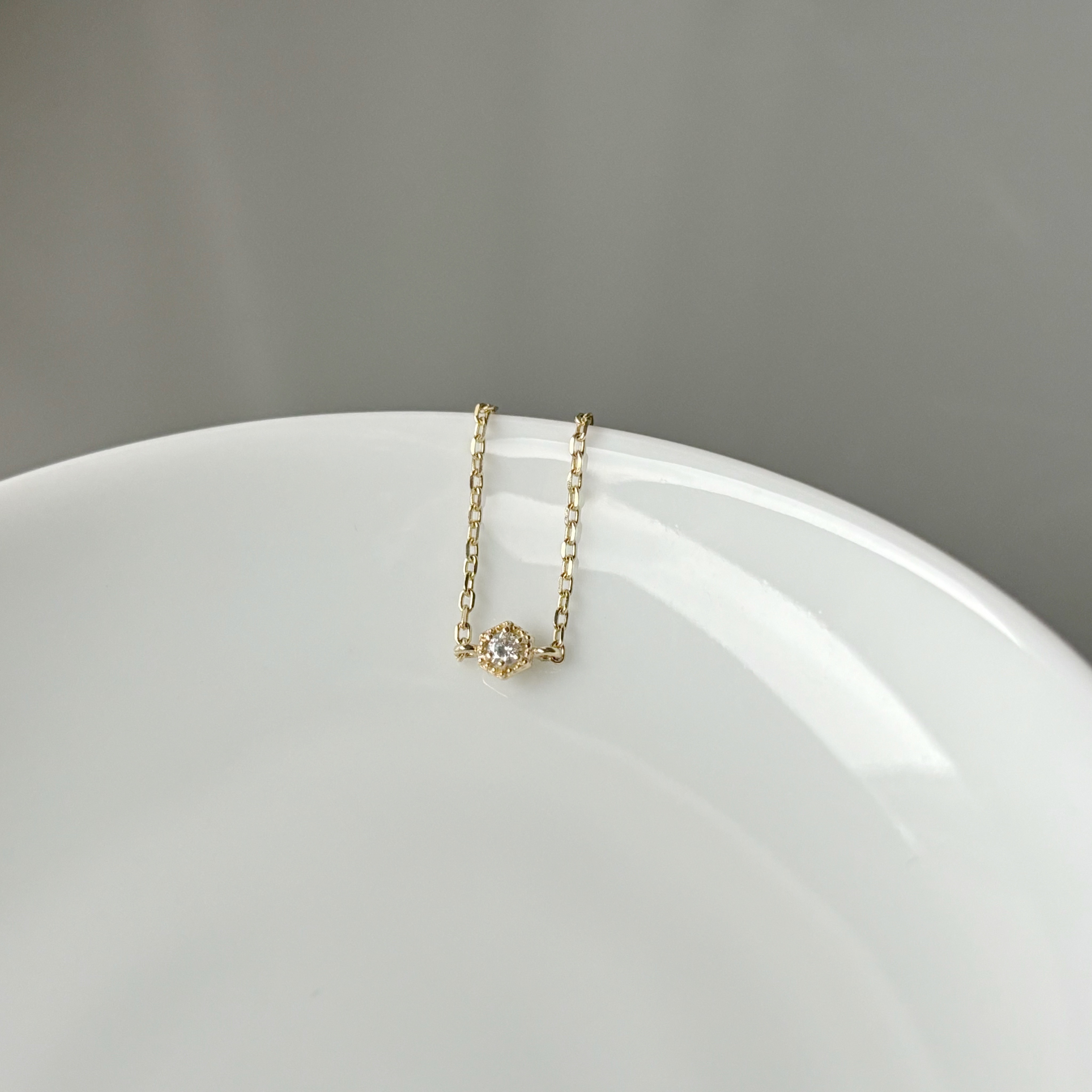 14k復古六角真鑽鍊戒