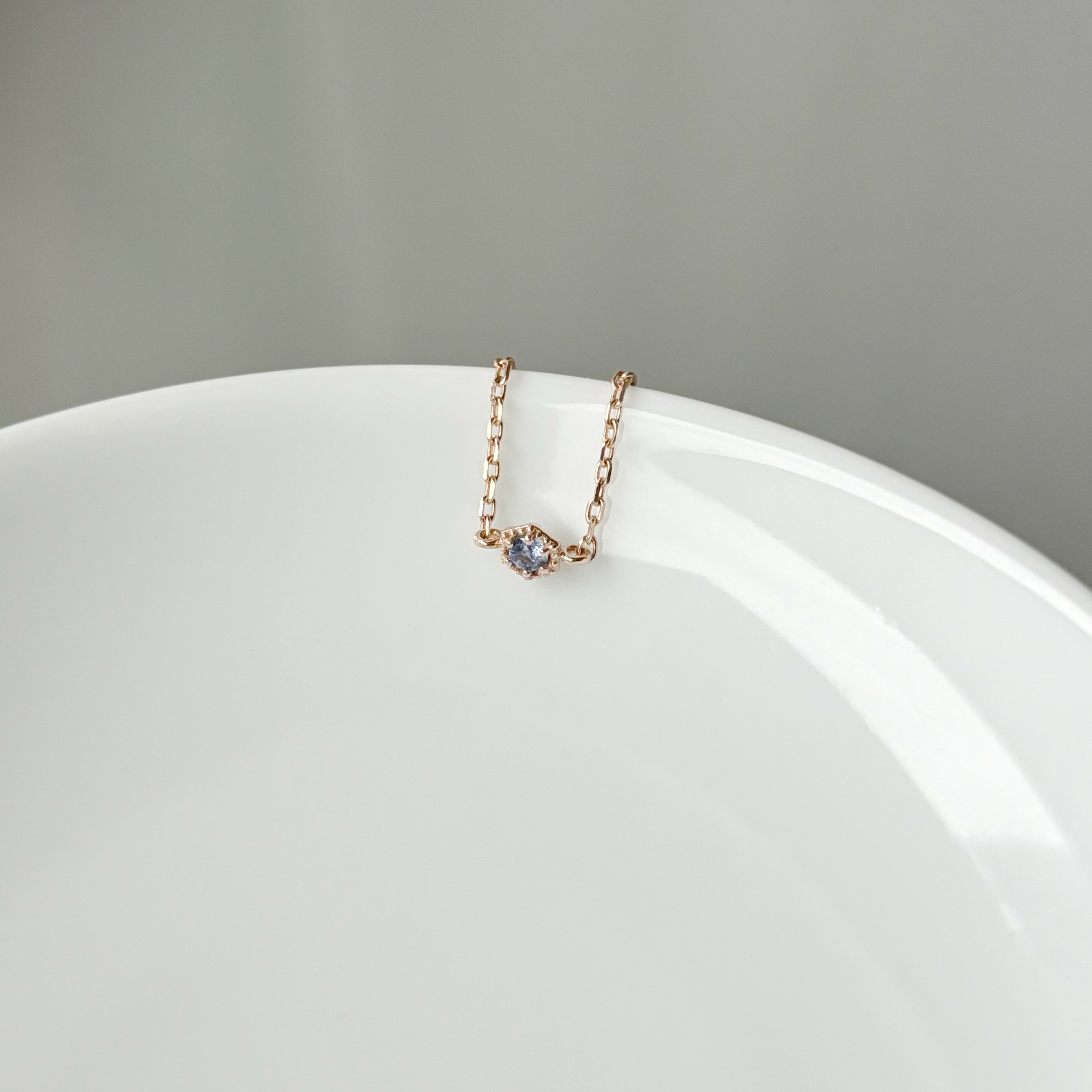 14k復古六角藍寶石鍊戒