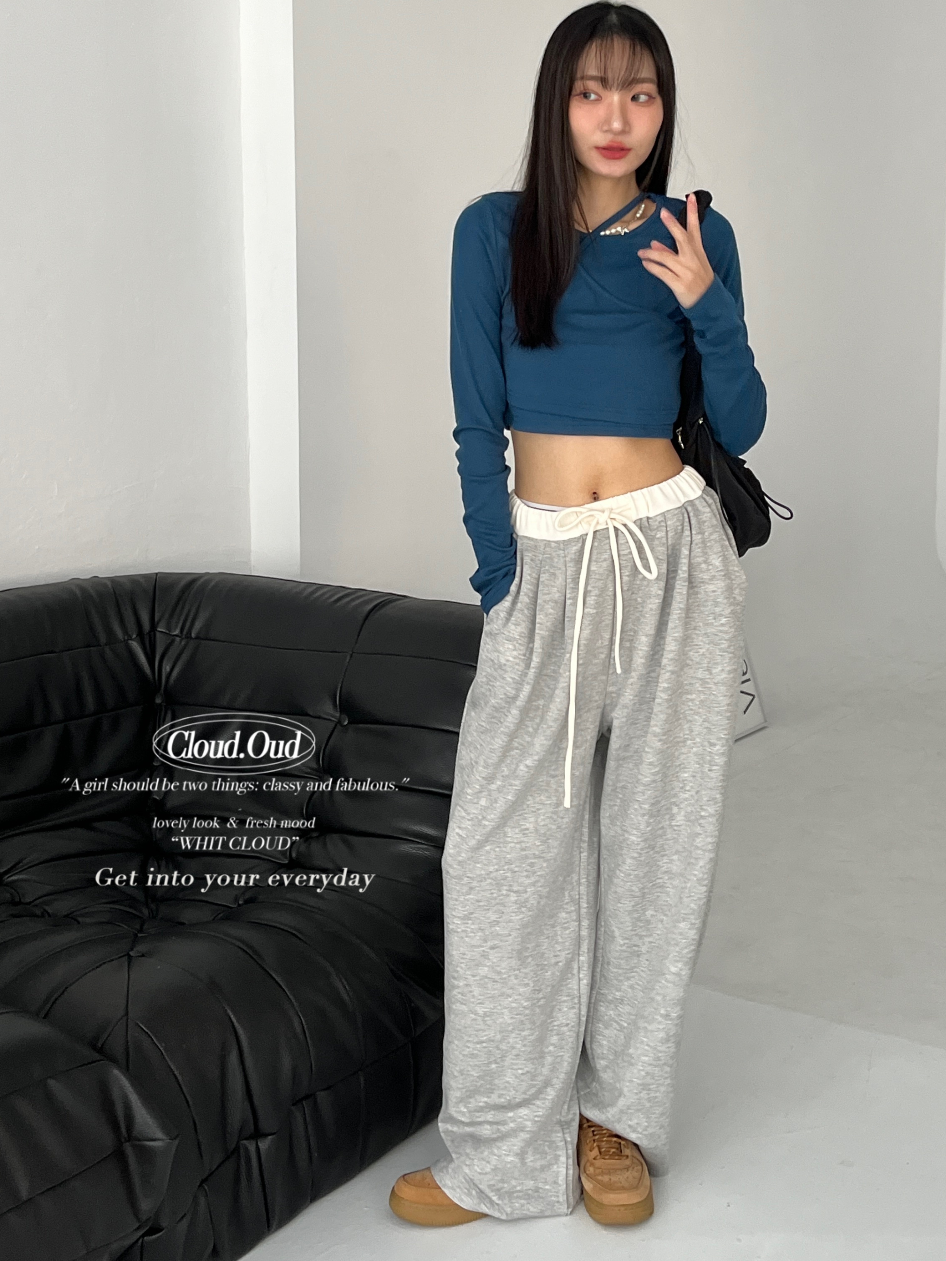 舒服至上 配色褲頭太空棉褲