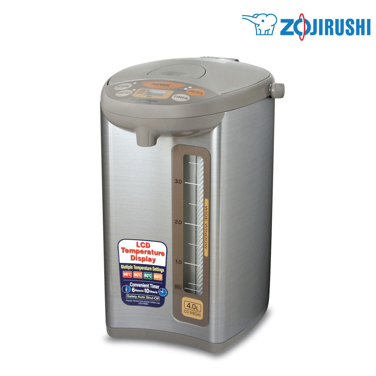 象印 4L 220V電腦電壺電熱水瓶【香港行貨 一年保用】 -CD-WBQ40