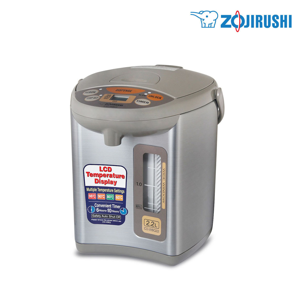 象印 2.2L 220V電腦電壺電熱水瓶【香港行貨 一年保用】-CD-WBQ22