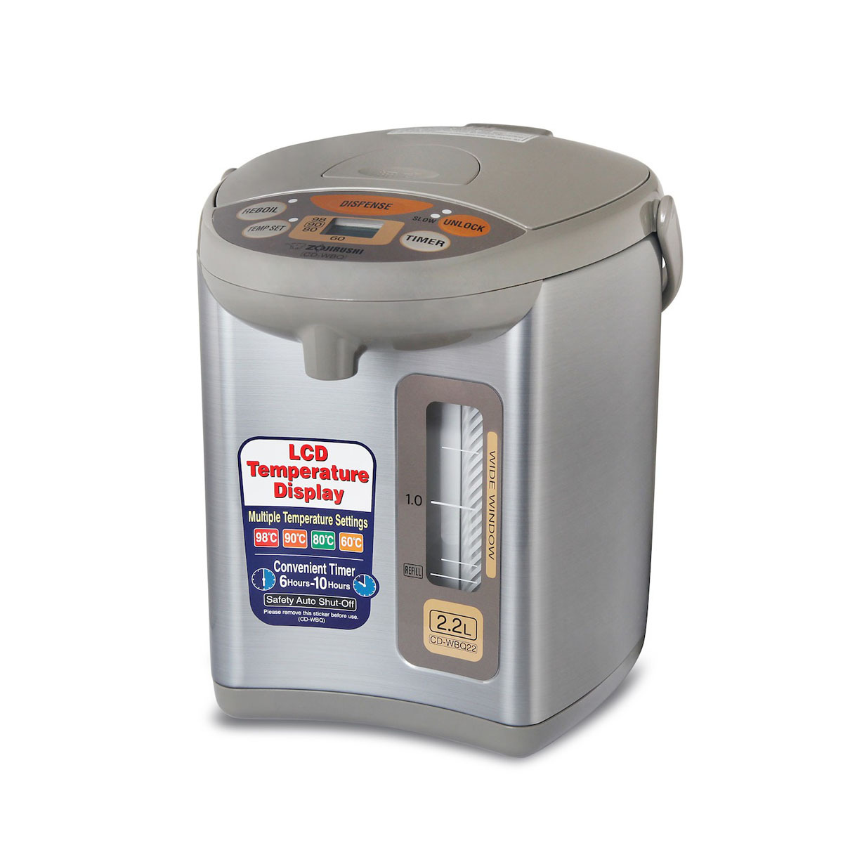 象印 2.2L 220V電腦電壺電熱水瓶【香港行貨 一年保用】-CD-WBQ22