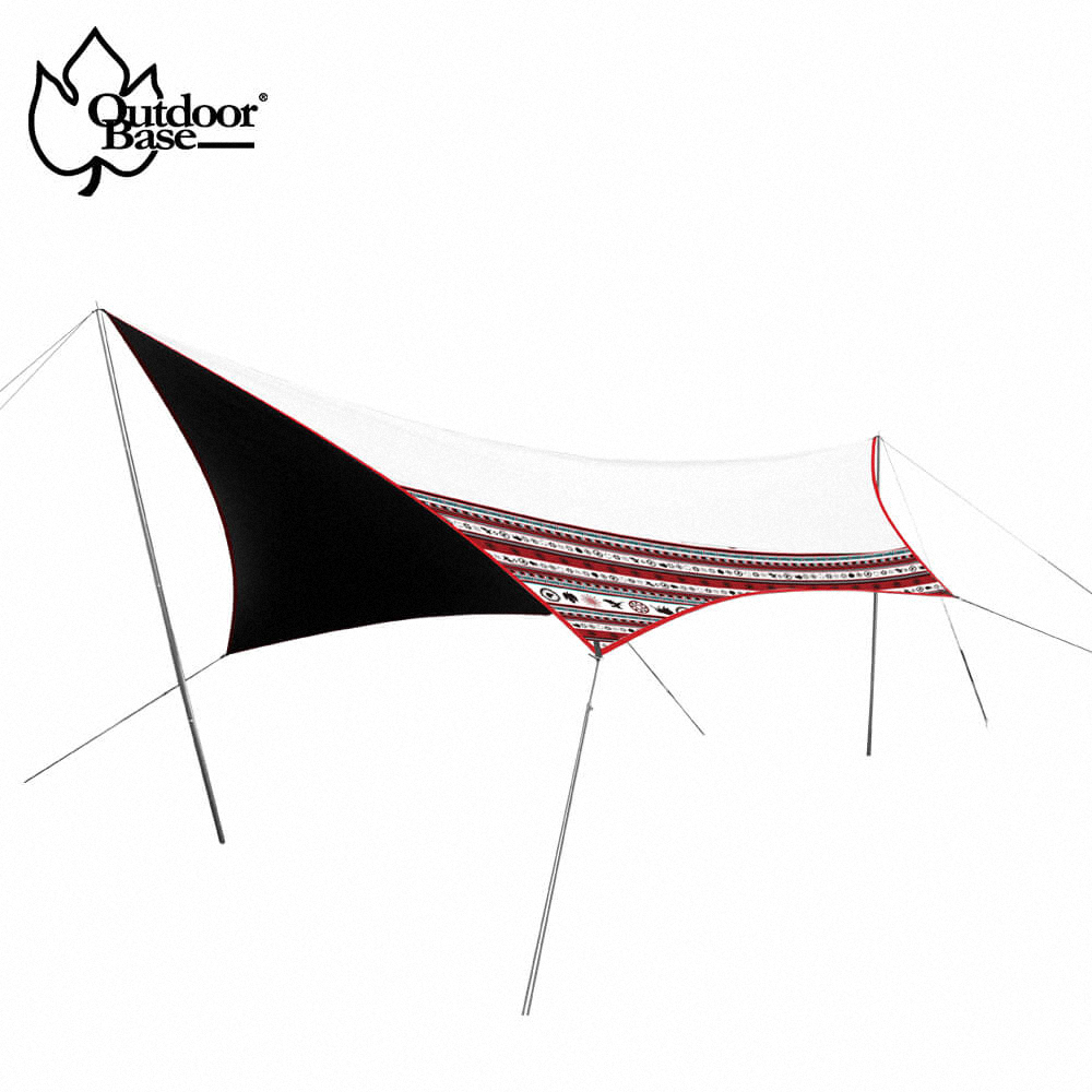 OutdoorBase 黑膠蝶型天幕 彩繪天空