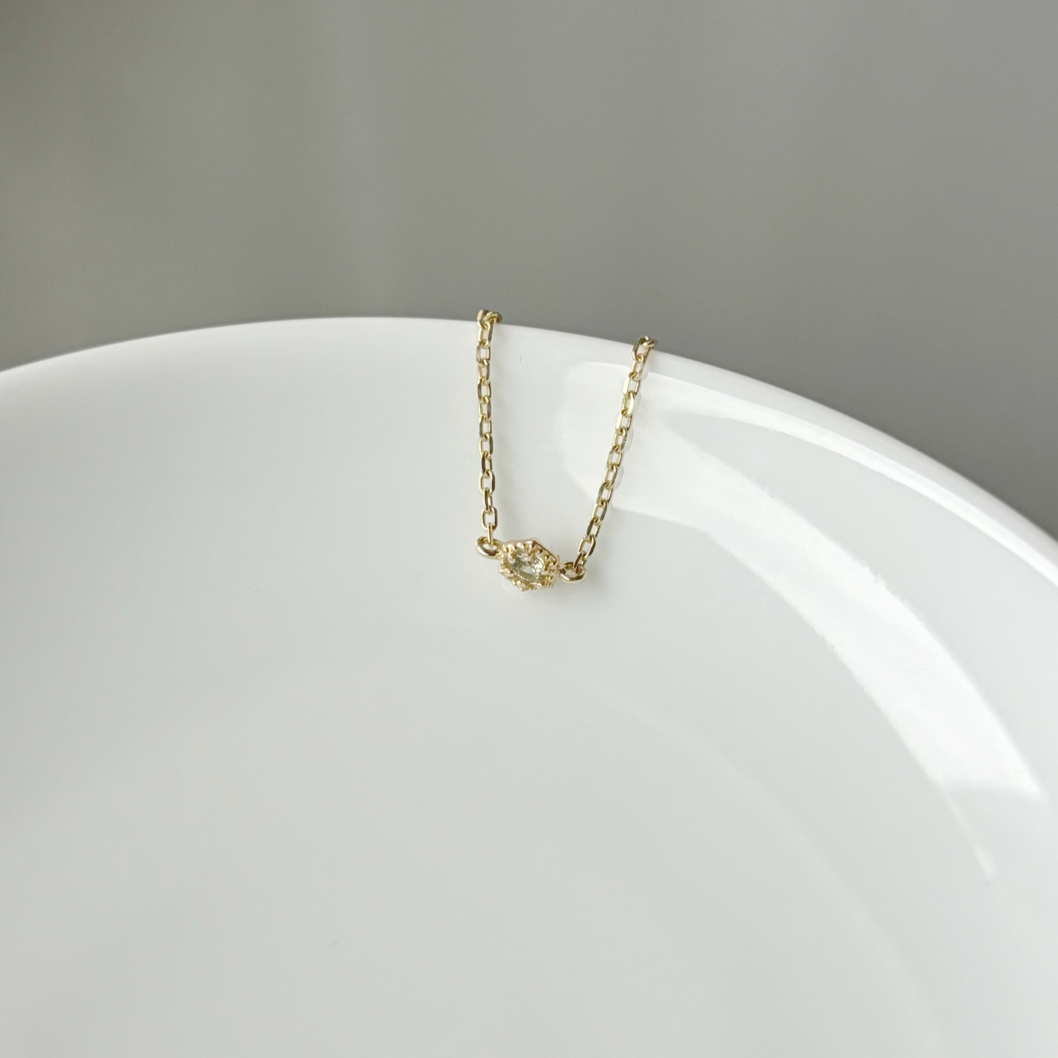 14k復古六角綠色藍寶石鍊戒