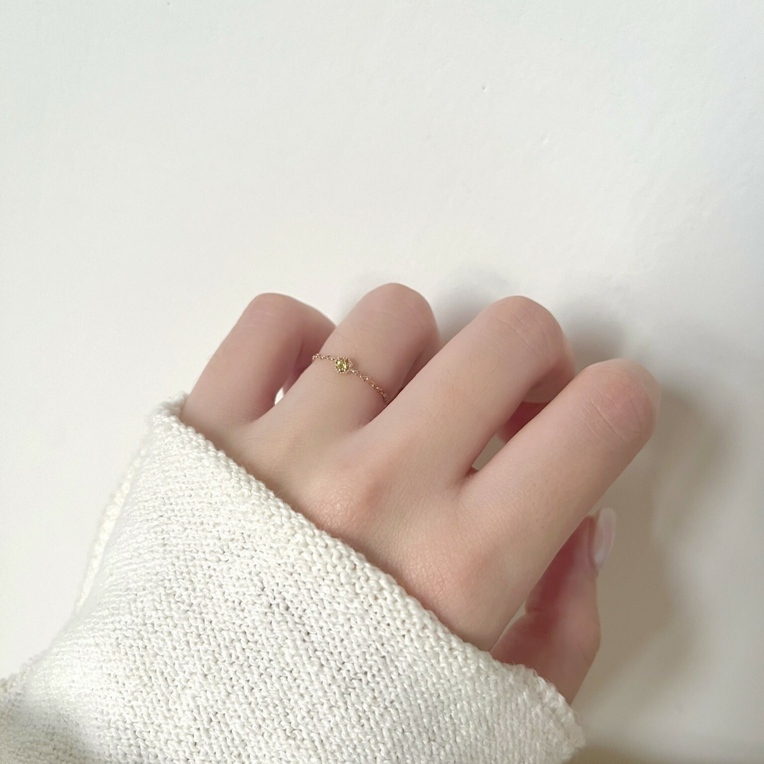 14k復古六角綠色藍寶石鍊戒