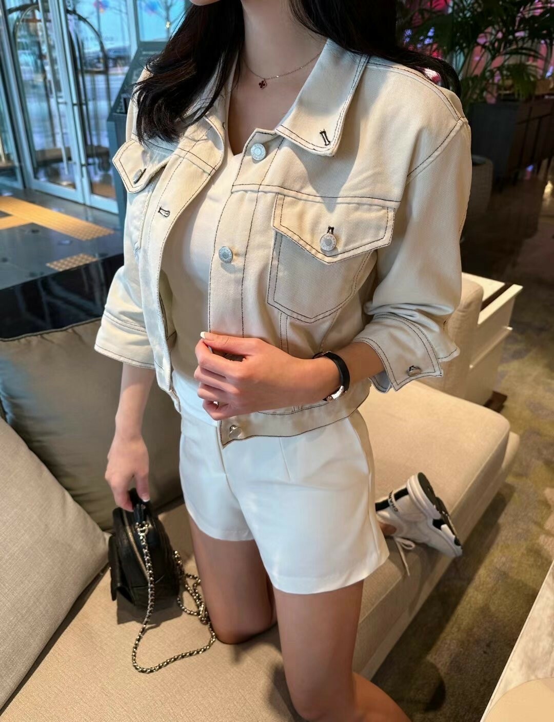 合身七分袖牛仔布外套
