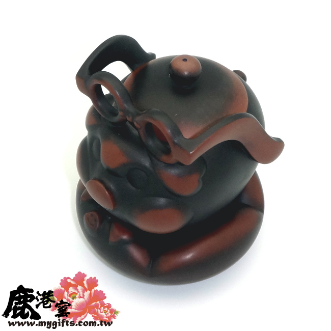 鹿港窯禮品館│紫砂陶-茶具組-意象玄機【豬博士】禮盒