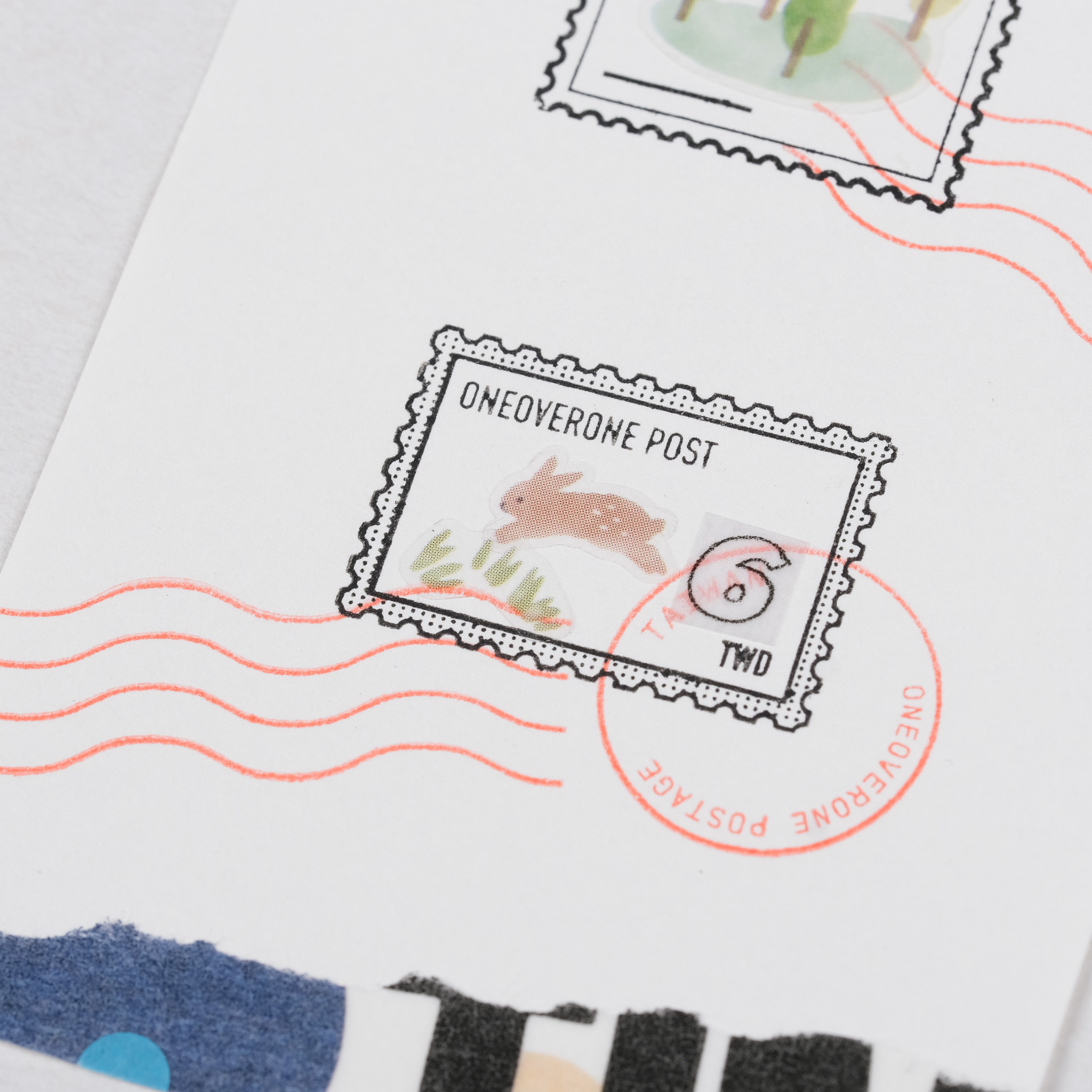 長型 郵票 膠版印章｜一分之一工作室 臺灣