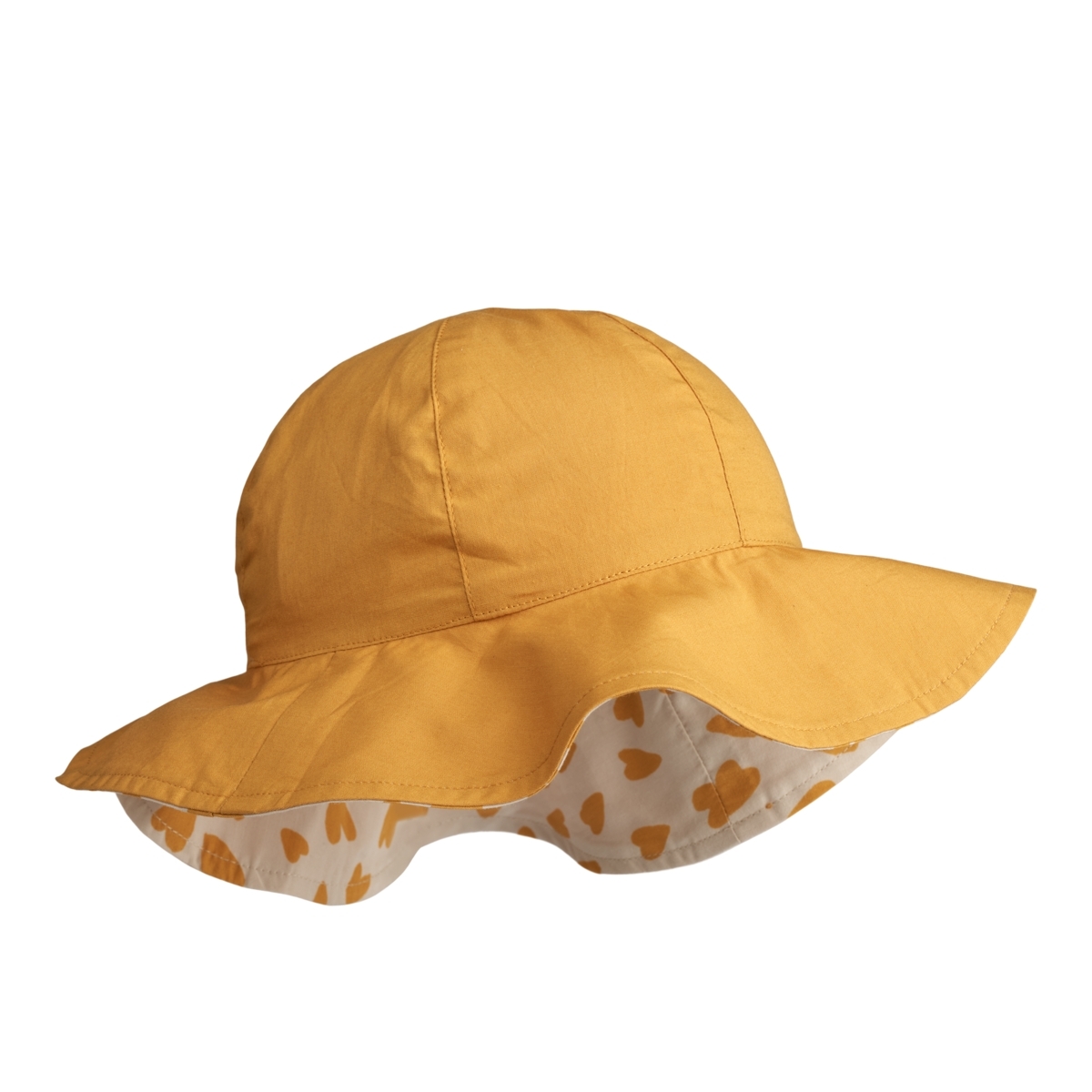 〖 Liewood 〗黃色愛心雙面遮陽帽