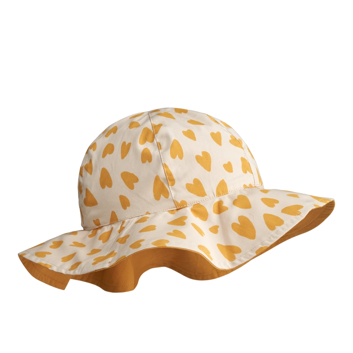 〖 Liewood 〗黃色愛心雙面遮陽帽