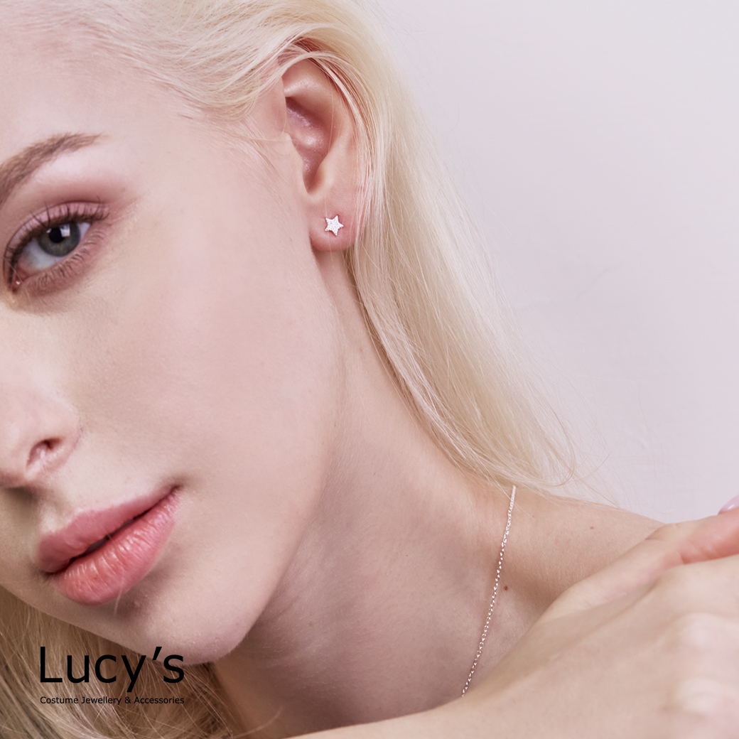 925純銀 滿鑽星光 轉珠耳環 (三色) (107459/107460/107461)