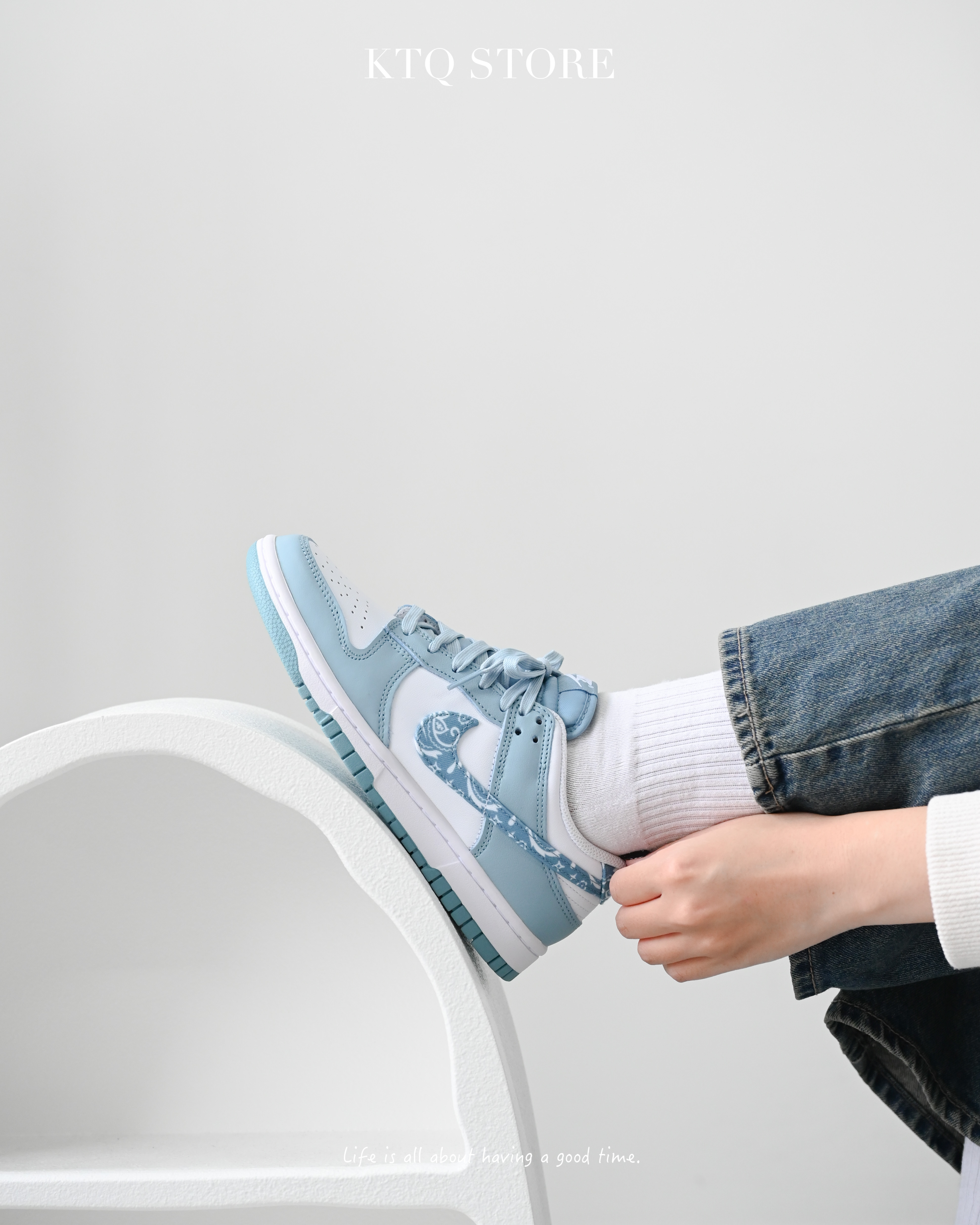 KTQ STORE ‧Nike Dunk Low "Blue Paisley" 藍白變形蟲 DH4401-101