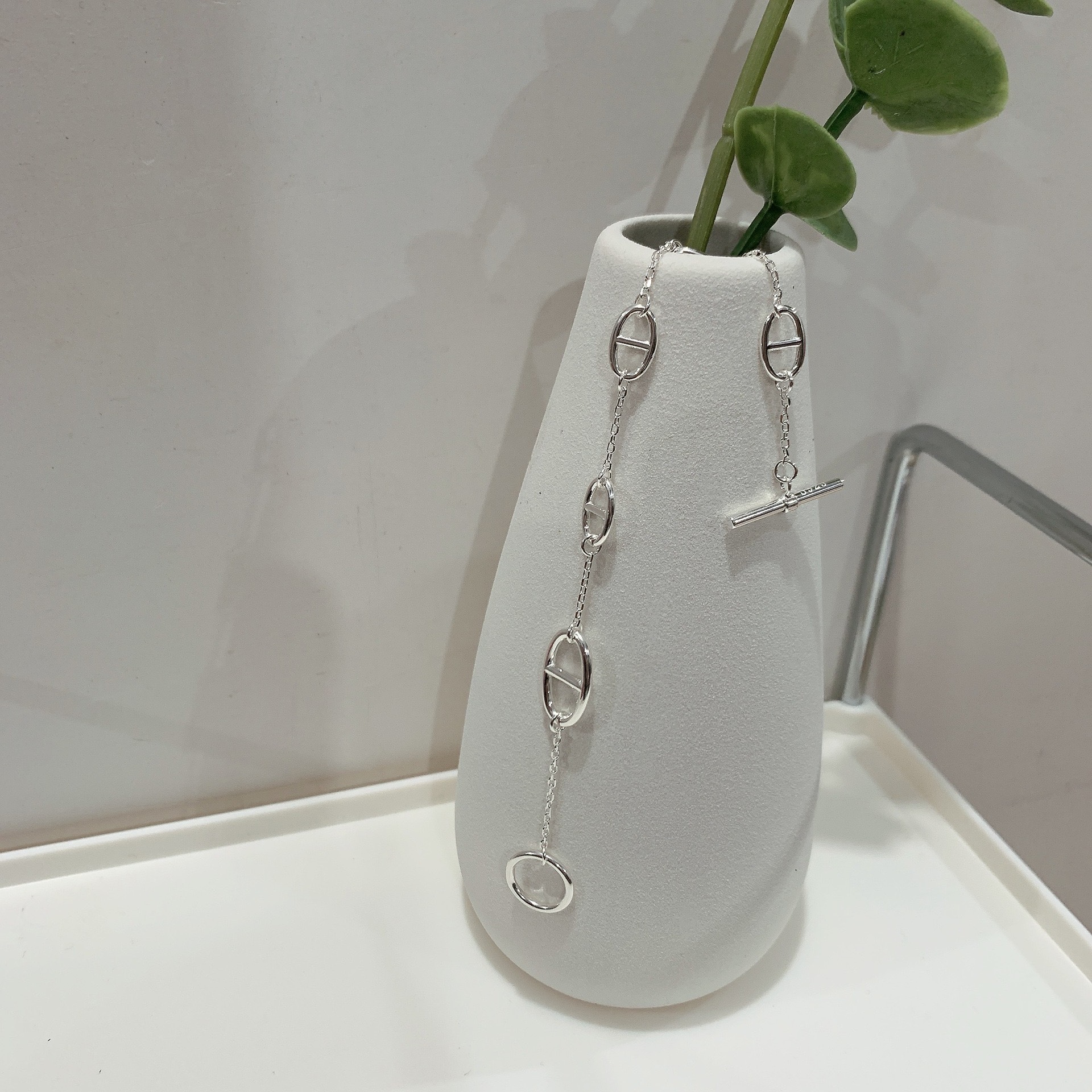 H03獨有．分佈式豬鼻OT扣純銀手鍊