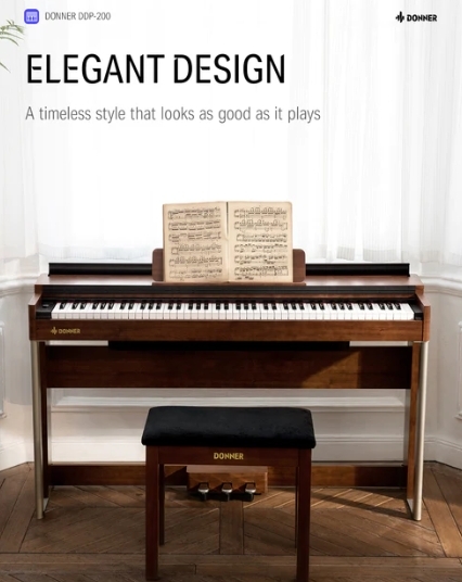 Donner DDP-200 木質 88鍵 電鋼琴 動態分級 錘擊式 專業逐級配重 立式 數位鋼琴