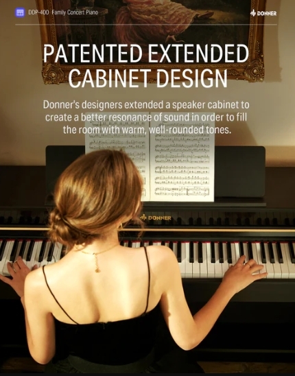 Donner Donner DDP-400 專業 88鍵 電鋼琴 漸進式 錘擊式 逐級配重 立式 數位鋼琴 第 5 張圖片｜三峽鍵盤 / 鋼琴