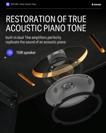 Donner Donner DDP-400 專業 88鍵 電鋼琴 漸進式 錘擊式 逐級配重 立式 數位鋼琴 第 3 張圖片｜三峽鍵盤 / 鋼琴