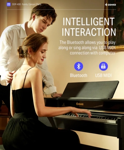 Donner Donner DDP-400 專業 88鍵 電鋼琴 漸進式 錘擊式 逐級配重 立式 數位鋼琴 第 6 張圖片｜三峽鍵盤 / 鋼琴