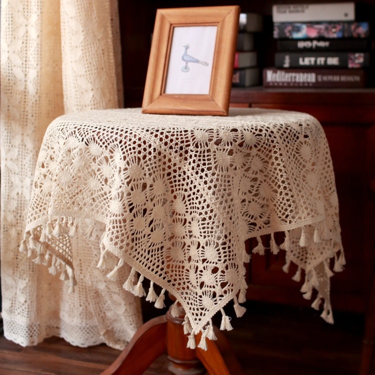 《3773》美式風格鄉村全白餐桌布巾